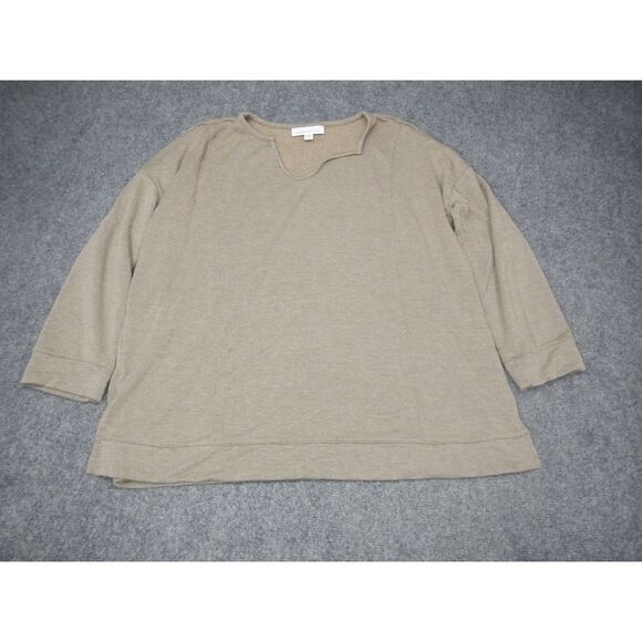 Pure Jill Tranquility Fleece Womens  L Petite‎ Beige Long Sleeve Top Rayon Blend - Picture 1 of 11